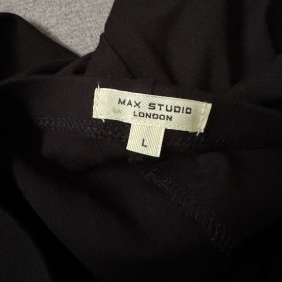 MAX STUDIO LONDON Women's High Rise Elastic Back Wide Leg Pants Black L - Picture 4 of 4